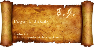 Bogert Jakab névjegykártya